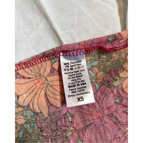 LuLaRoe XS Pink and Orange Floral Pattern Dress - Picture 6 of 6
